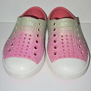 Native Pink and White Water Shoes with Ombré Design